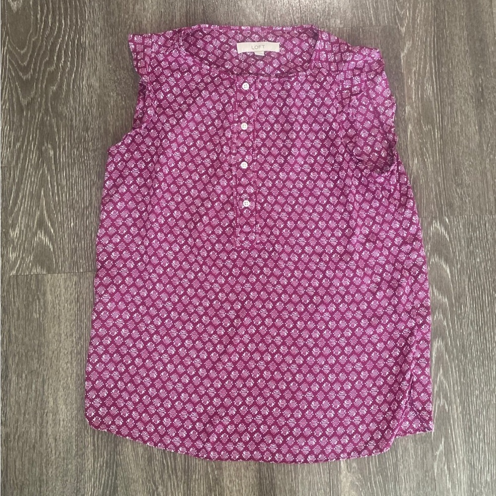 Loft magenta Patterned Women Top